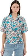 Alix Of Bohemia Stevie Peacock Plume Shirt Peacock In Peacock