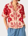 Alix Of Bohemia Stevie Short Sleeve Shirt In Lava Bandana In Multi