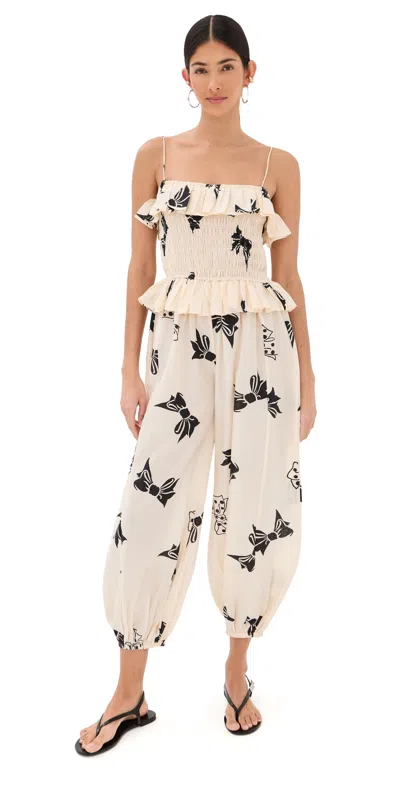 Alix Of Bohemia Vera Black Tie Jumpsuit Off-white In Neutral
