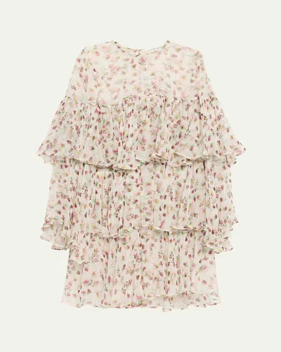 Alix Of Bohemia Vienna Wild Garden Tiered Mini Dress In Multi