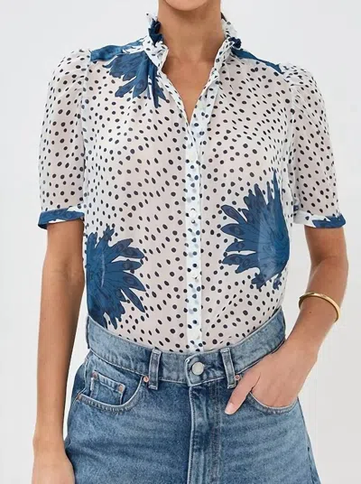 Alix Of Bohemia Winn Dahlia Shirt In White Indigo