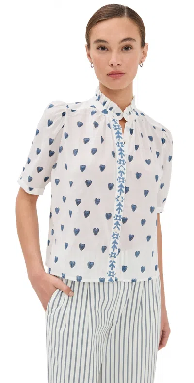 Alix Of Bohemia Winn Printed Cotton Shirt In White