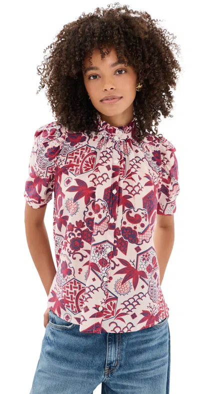 Alix Of Bohemia Winnie Crimson Hive Shirt Off-white In Multi