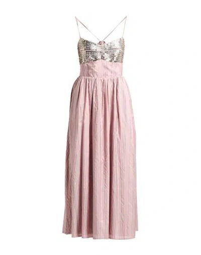 Alix Of Bohemia Woman Midi Dress Antique Rose Size L Silk