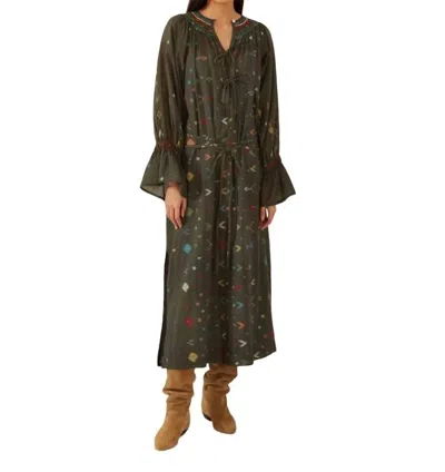 Alix Of Bohemia Women's Isabel Watercolor Jamdani Dress In Black In Green