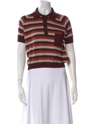 Pre-owned Alix Of Bohemia Wool Striped Polo In Multi