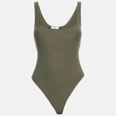 Alix Olive Green Jersey Sleeveless Bodysuit