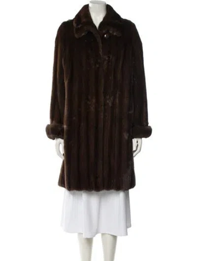Pre-owned Alixandre Furs Mink Fur Coat In Brown