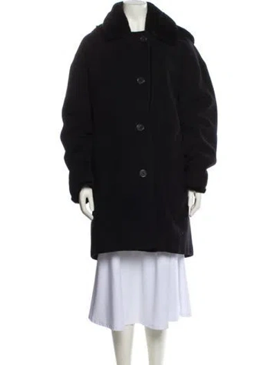 Pre-owned Alixandre Wool Faux Fur Vest In Black