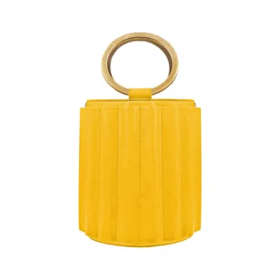 Alkeme Atelier Women's Orange Water Metal Handle Bucket Bag - Yellow
