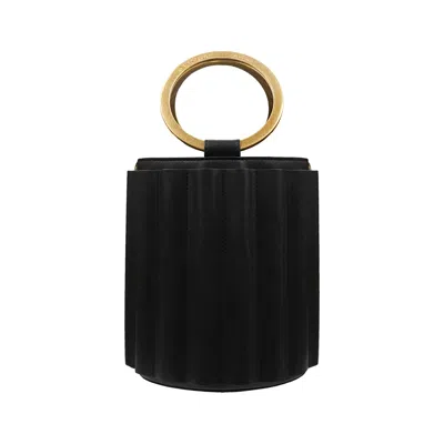 Alkeme Atelier Women's Water Metal Handle Bucket Bag - Black