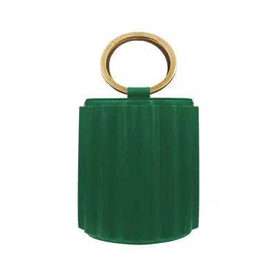 Alkeme Atelier Women's Water Metal Handle Bucket Bag - Green