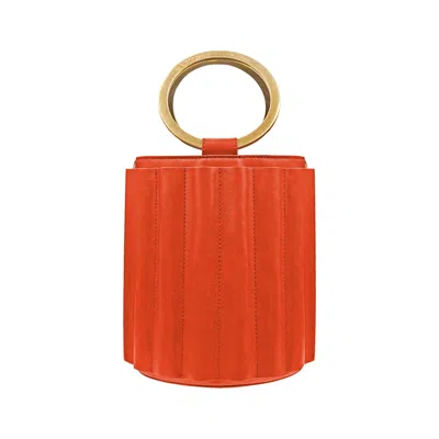 Alkeme Atelier Women's Water Metal Handle Bucket Bag - Orange