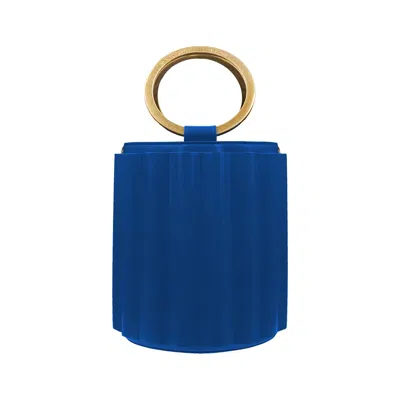 Alkeme Atelier Women's Water Metal Handle Bucket Bag - Royal Blue In Burgundy