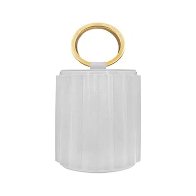 Alkeme Atelier Women's Water Metal Handle Bucket Bag - White