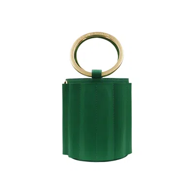 Alkeme Atelier Women's Water Metal Handle Small Bucket Bag - Green