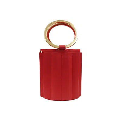 Alkeme Atelier Women's Water Metal Handle Small Bucket Bag - Red
