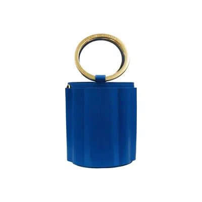 Alkeme Atelier Women's Water Metal Handle Small Bucket Bag - Royal Blue