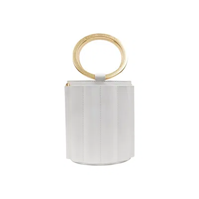 Alkeme Atelier Women's Water Metal Handle Small Bucket Bag - White