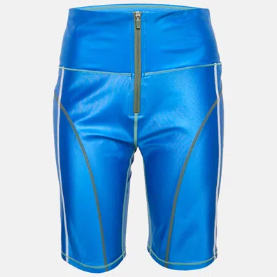All Access Blue Seam Shine Jersey Ultra High Rise Biker Shorts