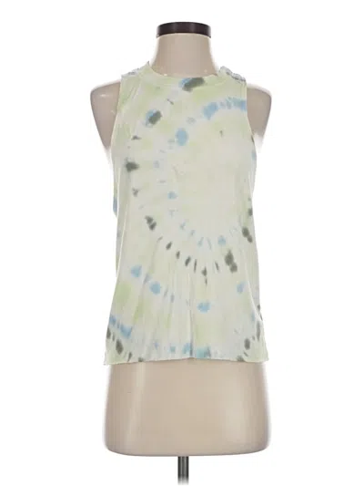 Pre-owned All Access Tank Top Green Tie-dye Pattern Halter Neckline Tops