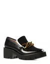All Black Chunk Links Lady Lugg Loafer In Black In Black
