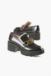 All Black Chunk Links Lady Lugg Loafer In Black In Black