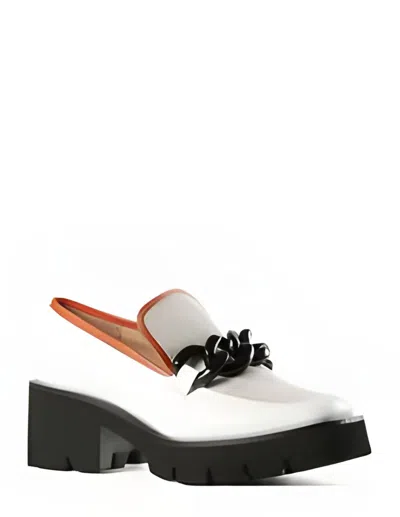 All Black Chunk Links Lady Lugg Loafer In Grey White In Multi