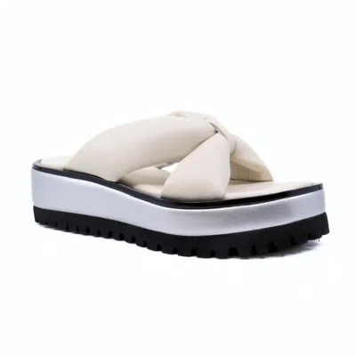 All Black Geisha Women's Platform Sandals In Ivory/silver In White