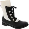 All Black Lux Sock Camper Womens Leather Slip On Ankle Boots In Multi