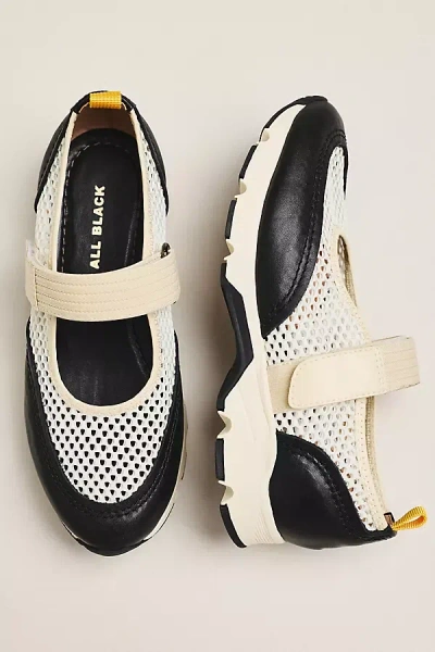 All Black Mesh Mary Jane Sneakers In Multi
