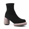 All Black Mod Stretch Bootie In Grey In Grey