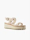 All Black Pyramid Stud Flatform Sandal In Beige