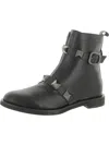 ALL BLACK PYRAMID STUD WOMENS LEATHER UPPER CASUAL ANKLE BOOTS
