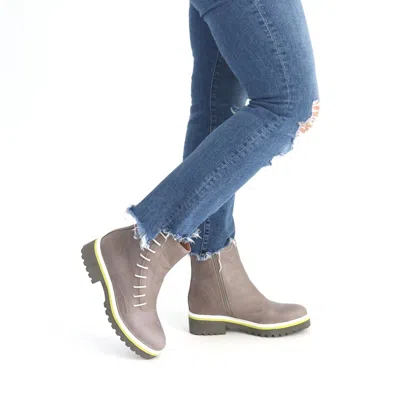 ALL BLACK SIDE CORD BOOTIE IN GREY