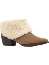 All Black Snowcap Bootie Womens Faux Suede Pointed Toe Shooties In Grey