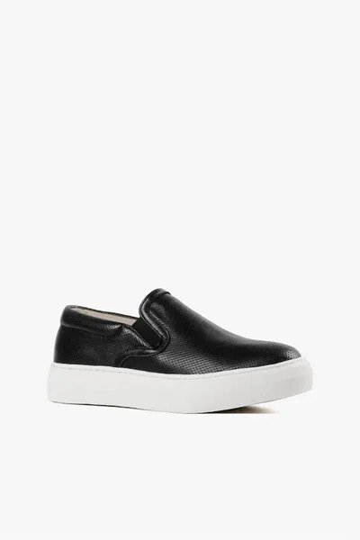 All Black Unisex Pindot Sneak Loafer In Black