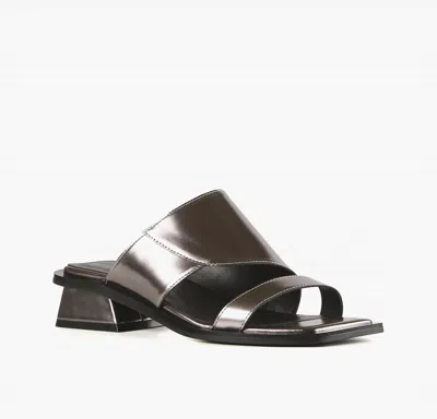 All Black Women's Angle Mules In Pewter In Brown
