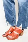 All Black Women's Block Softy Sandal In Orange In Orange