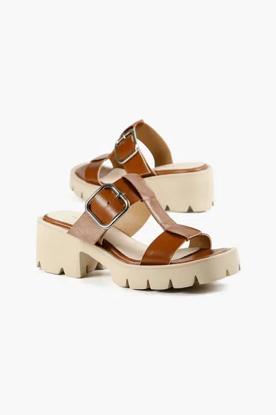 All Black Women's Buckle Lugg Mule In Brown