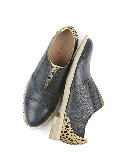 All Black Women's Colorful Cowman Oxford In Black Leopard In Multi