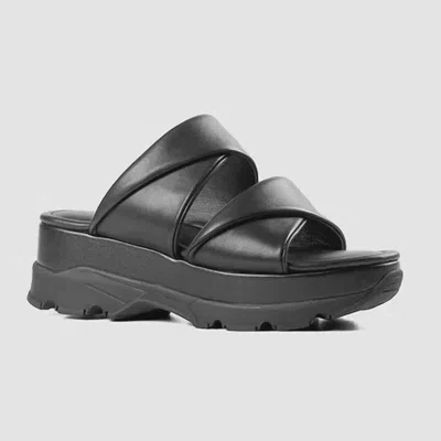 All Black Women's Double Collar Slide Sandals In Black