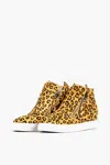 ALL BLACK WOMEN'S FUR TOP & ZIP IN SNEAKER IN LEOPARD