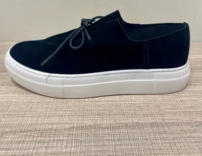 All Black Women's Gathered Sneak Shoes In Black In Blue