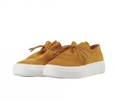 All Black Women's Gathered Sneakers In Yellow