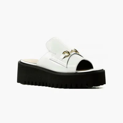 All Black Women's Link Flatform Sandal In White In Black