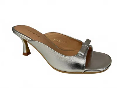 All Black Women's Little Bow Mule Sandals In Silver