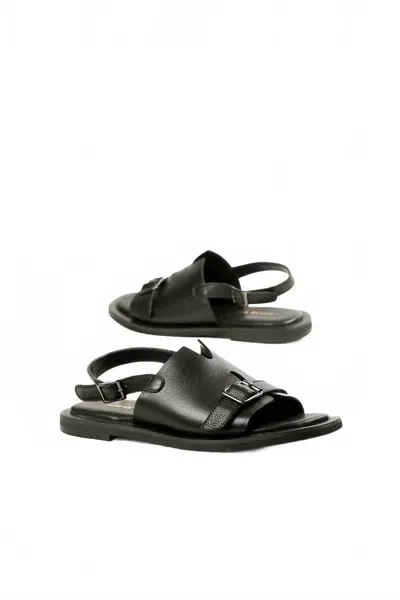All Black Women's Low Belt Sandals In Black