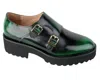 All Black Women's Lugg Monk Strap Shoes In Green