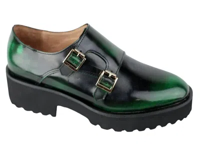 All Black Women's Lugg Monk Strap Shoes In Green